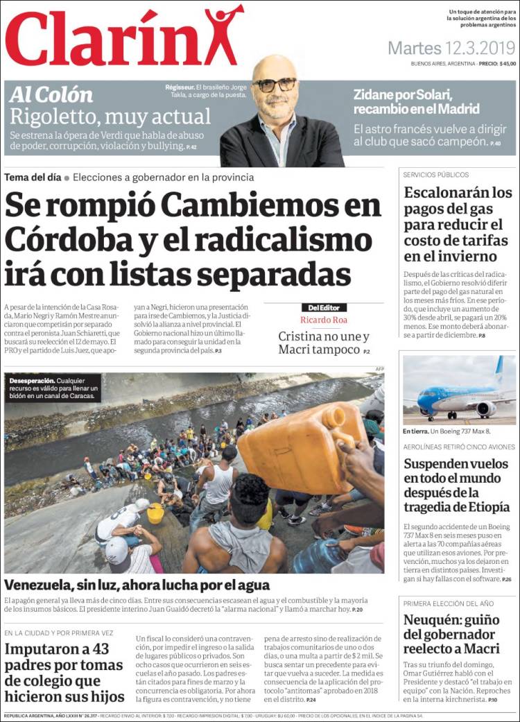 Portada de ClarÃ­n (Argentina)