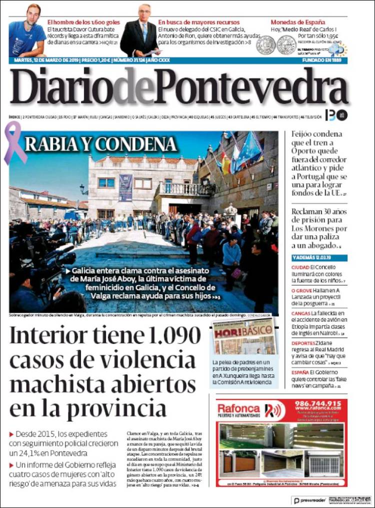 Portada de Diario de Pontevedra (España)