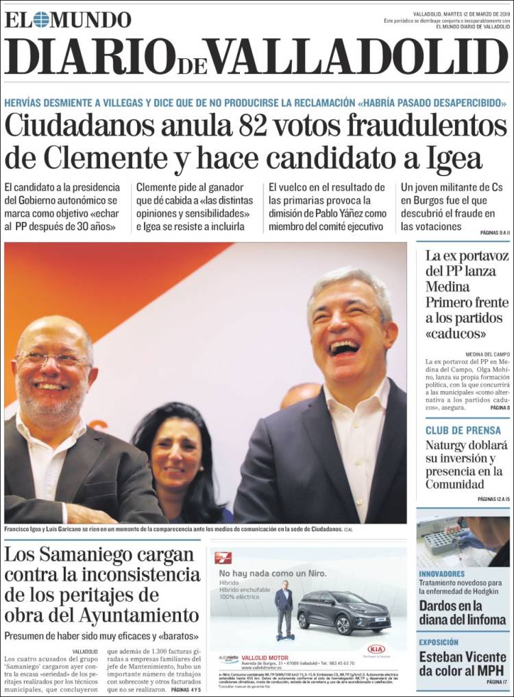 Portada de Diario de Valladolid (España)