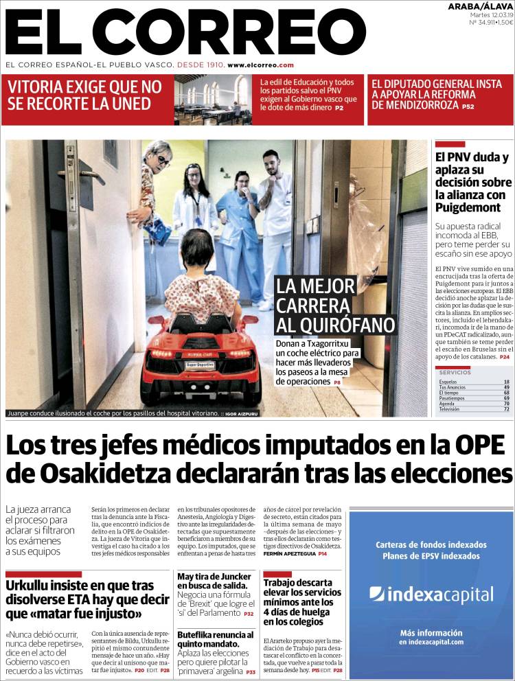 Portada de El Correo - Álava (España)