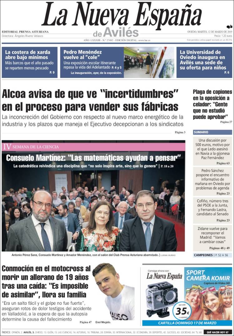 Portada de La Nueva España - Avilés (España)