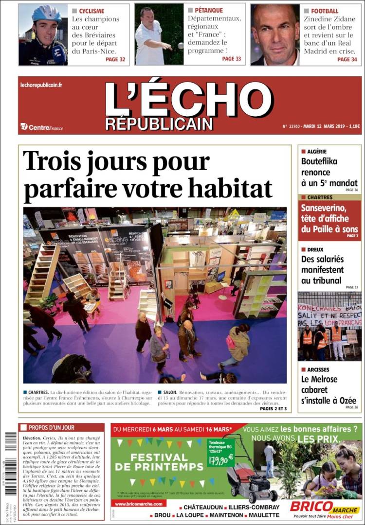 Portada de L'Echo Républicain (France)