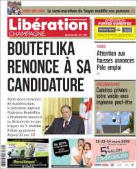 Portada de Libération Champagne (Francia)