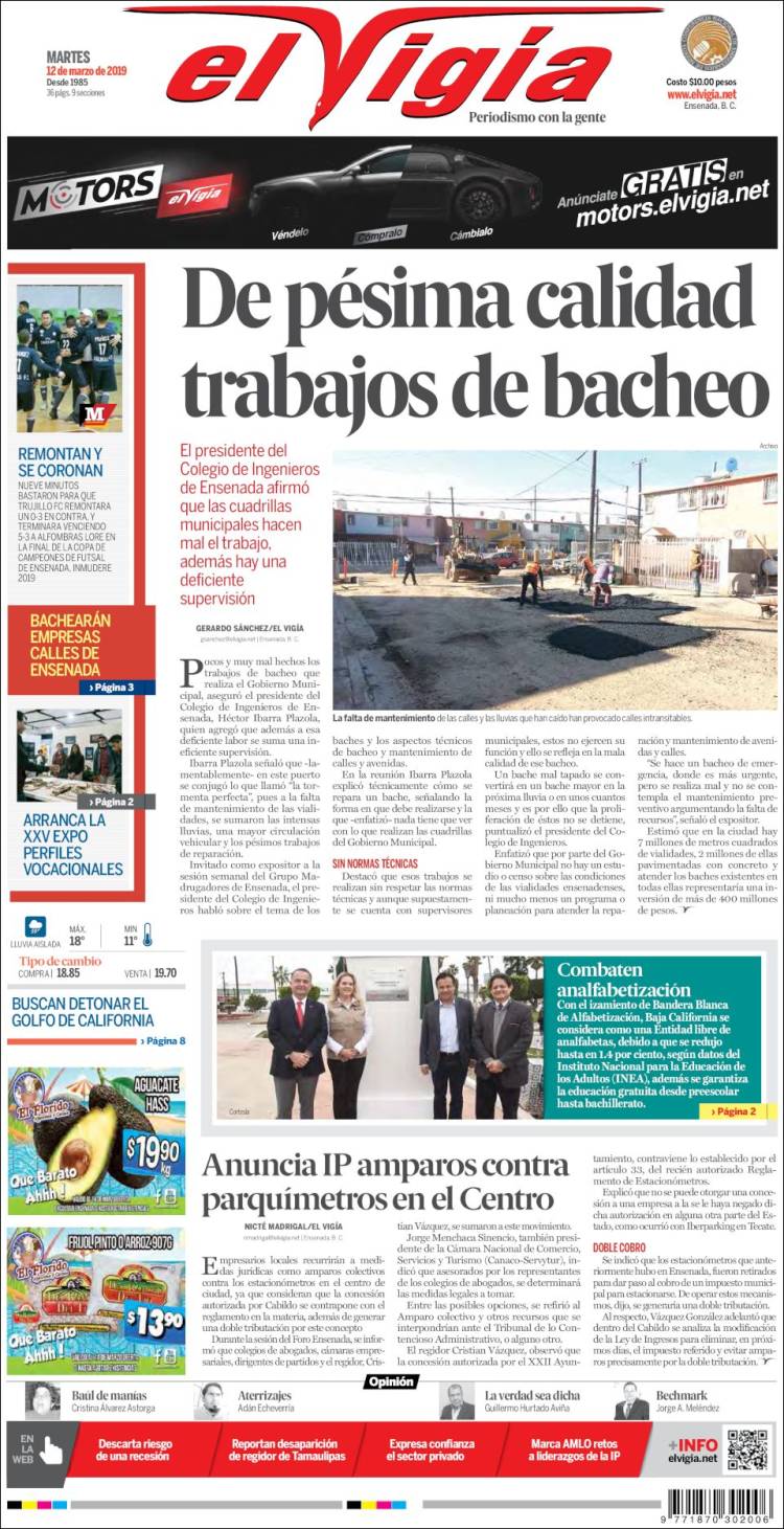 Portada de El Vigía (México)