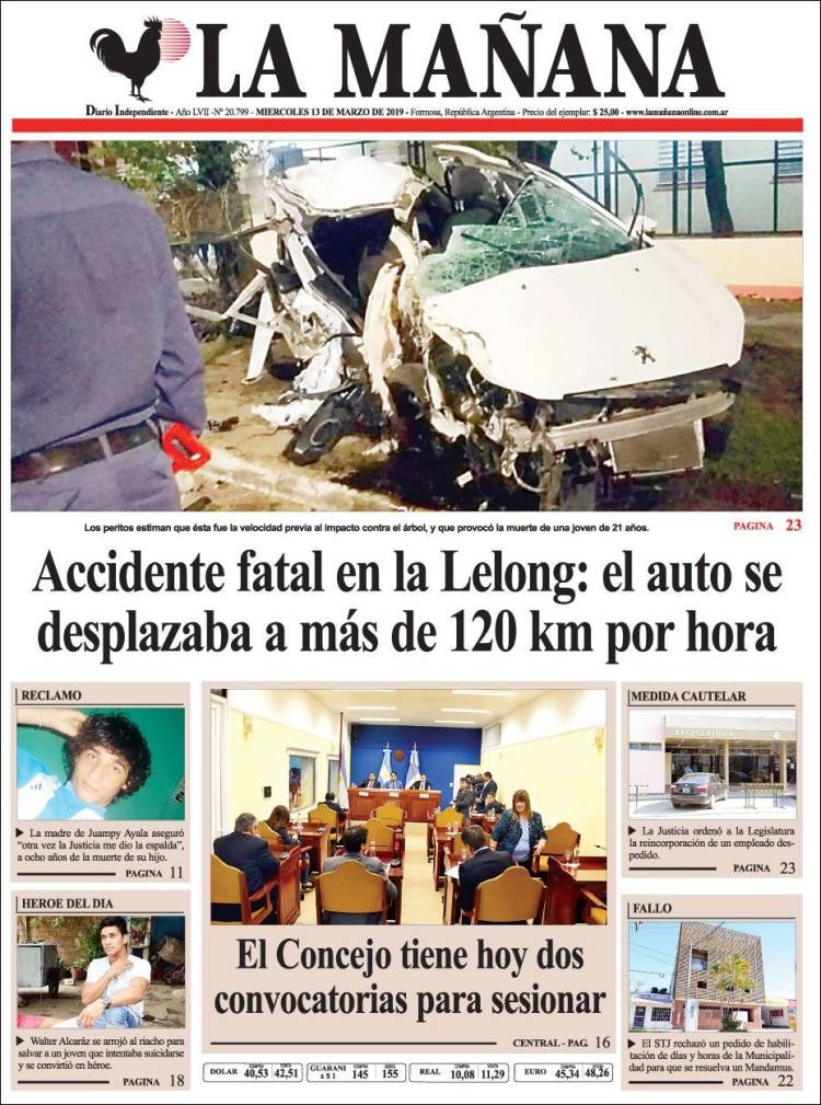 Portada de Diario La Mañana (Argentina)