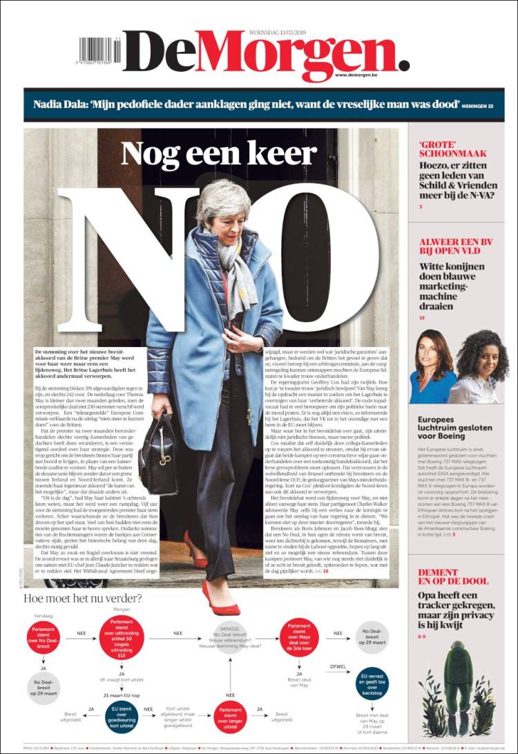 Portada de De Morgen (B&eacute;lgica)