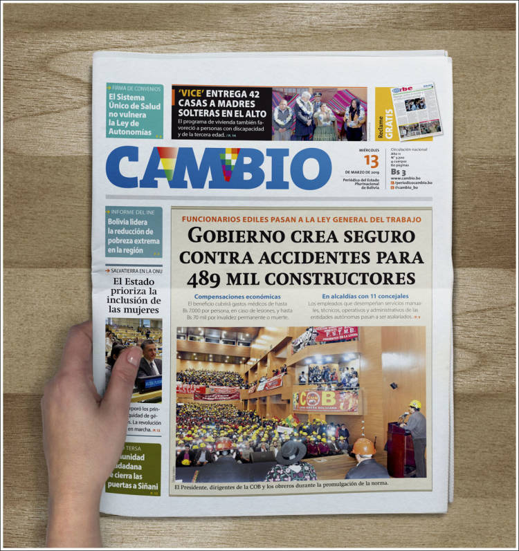 Portada de Cambio (Bolivia)