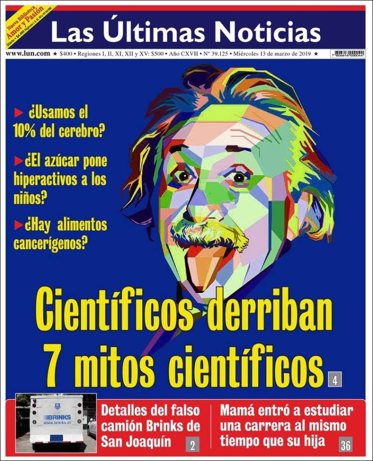Portada de Las Últimas Noticias (Chile)