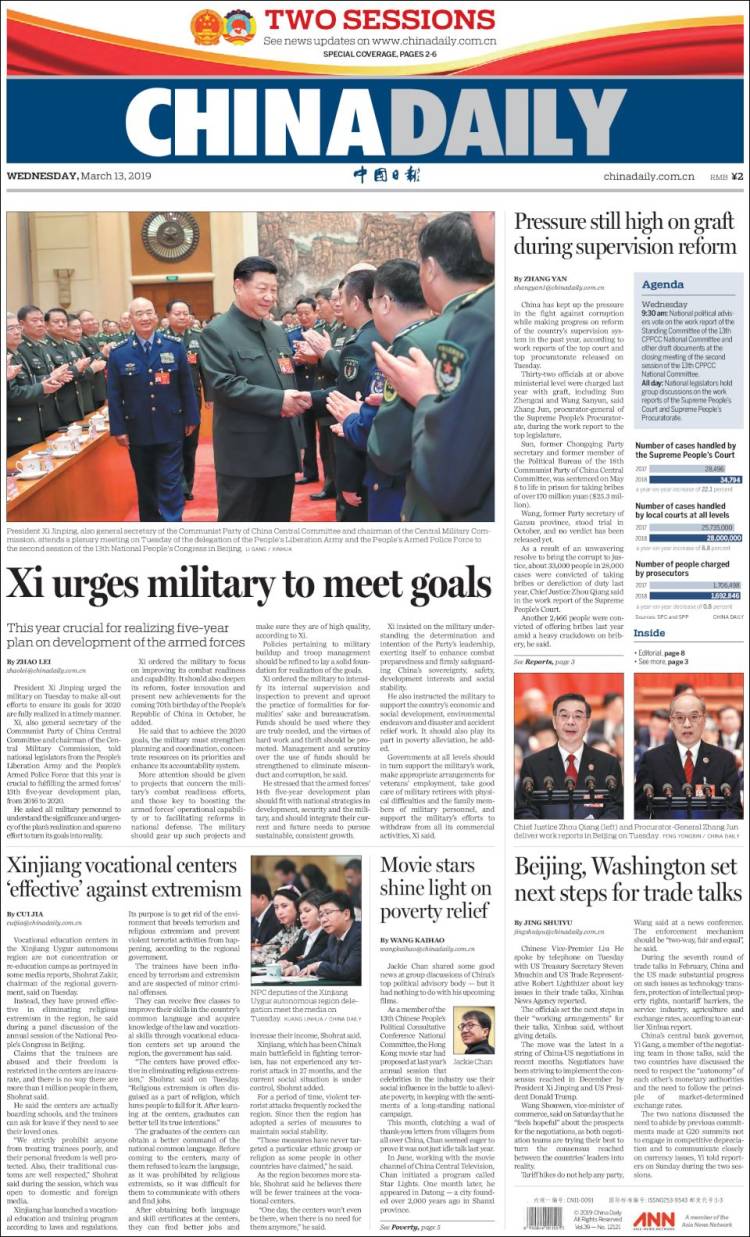 Portada de China Daily (China)
