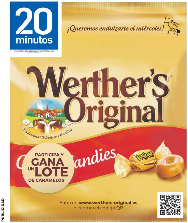 Portada de 20 Minutos - Madrid (Espa&ntilde;a)