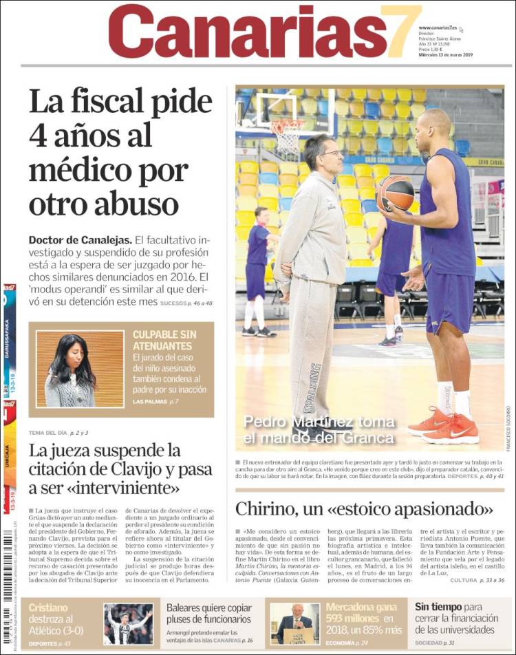 Portada de Canarias 7 (Espa&ntilde;a)