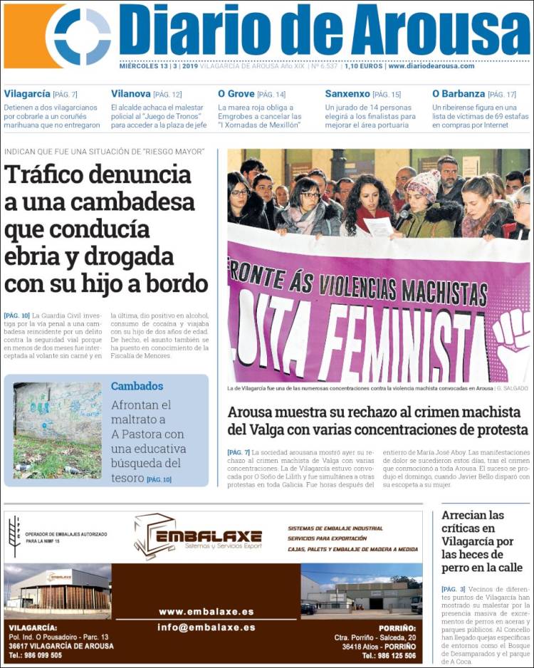 Portada de Diario de Arousa (Espa&ntilde;a)