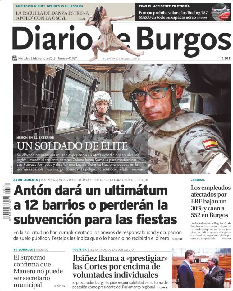 Portada de Diario de Burgos (Espa&ntilde;a)