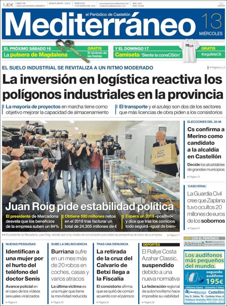 Portada de El Periódico Mediterraneo (Espa&ntilde;a)