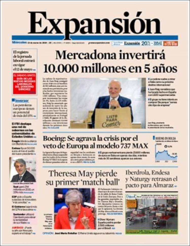 Portada de Expansión (Espa&ntilde;a)