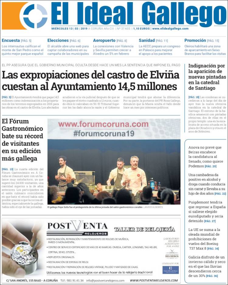 Portada de El Ideal Gallego (Espa&ntilde;a)