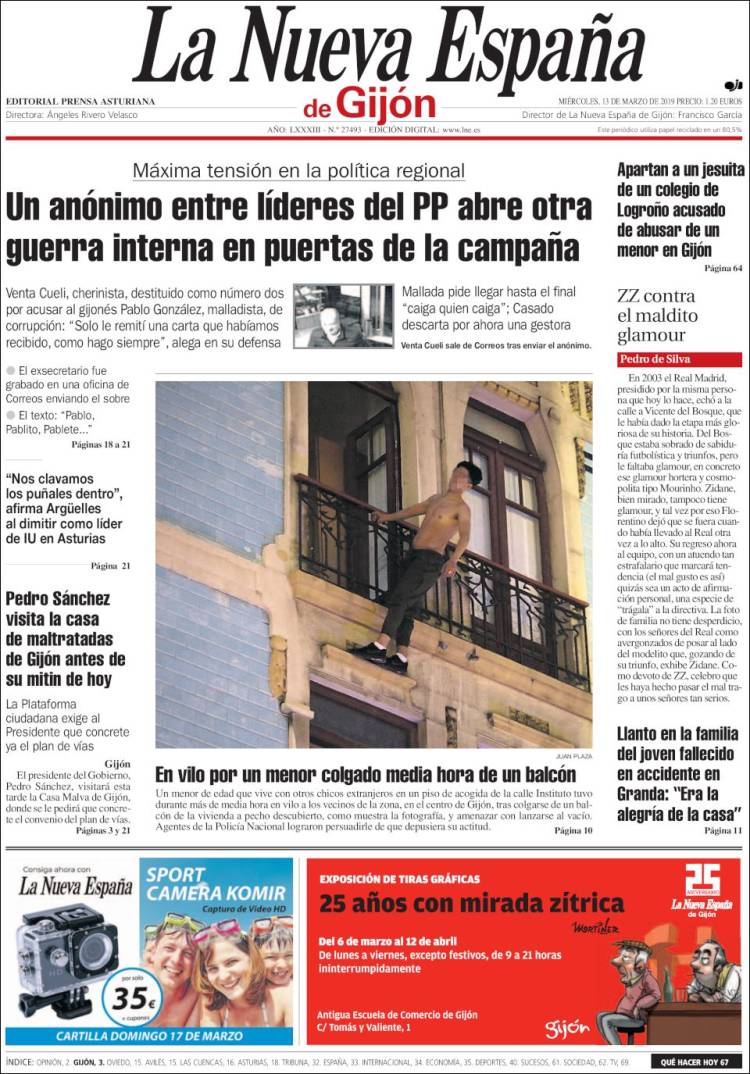 Portada de La Nueva España - Gijón (Espa&ntilde;a)