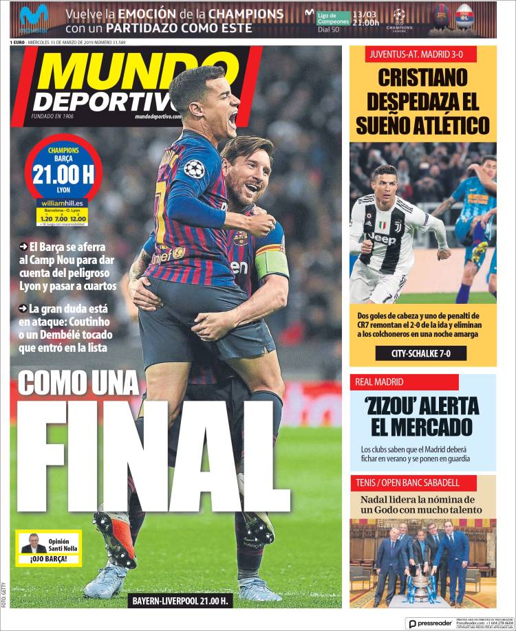 Portada de El Mundo Deportivo (Espa&ntilde;a)