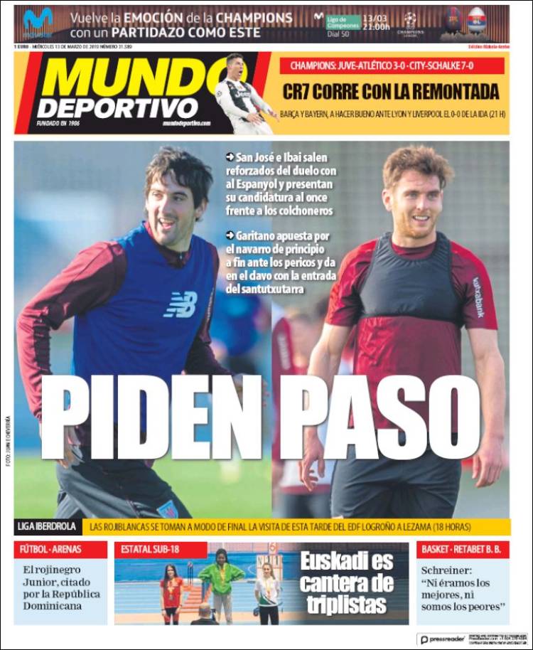 Portada de Mundo Deportivo Bizkaia (Espa&ntilde;a)