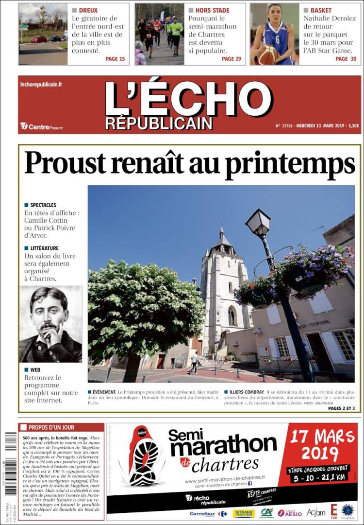 Portada de L'Echo Républicain (Francia)