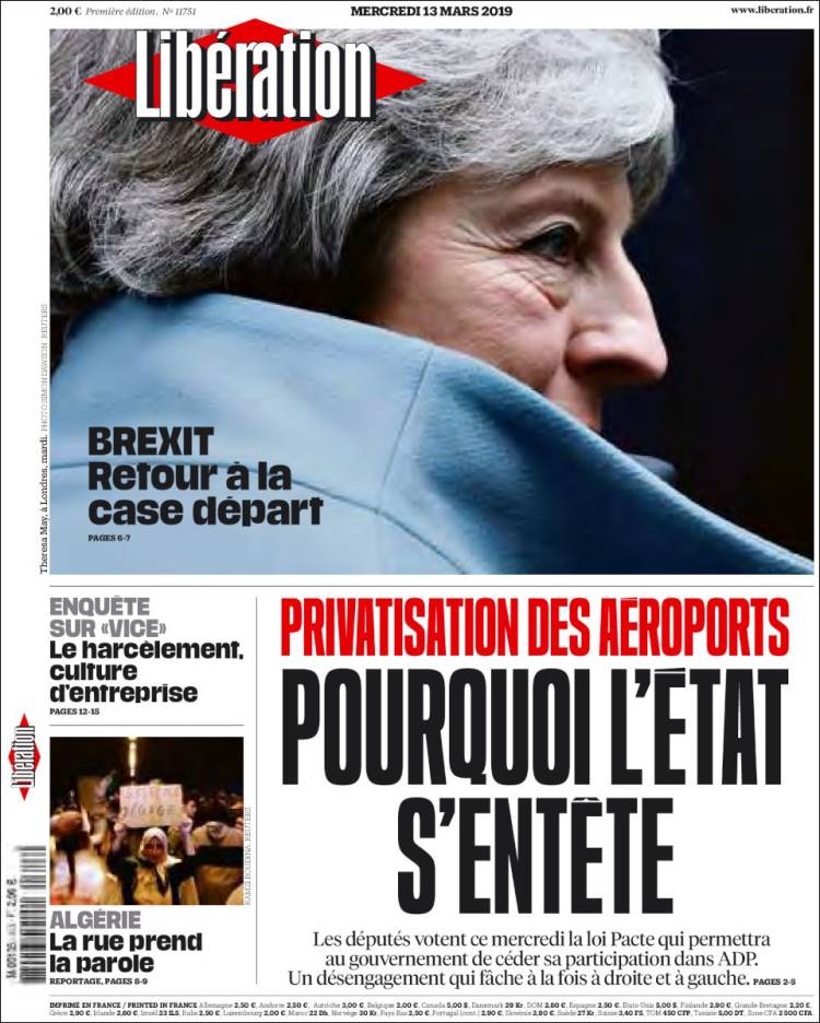 Portada de Libération (Francia)