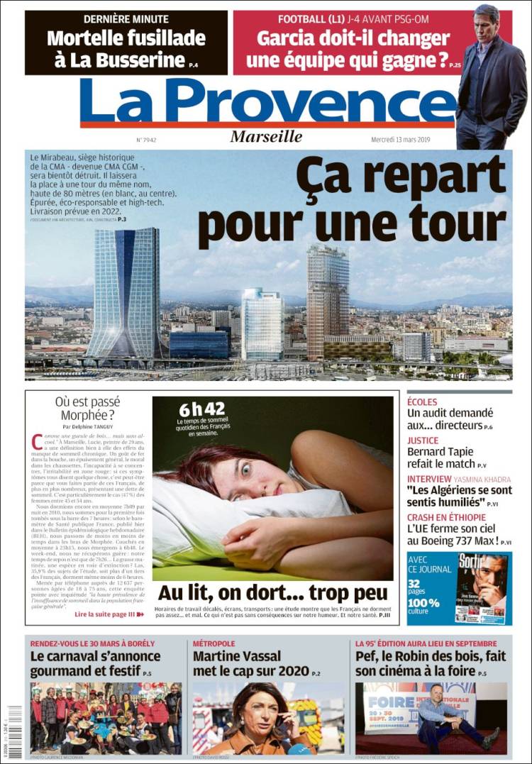 Portada de La Provence (Francia)