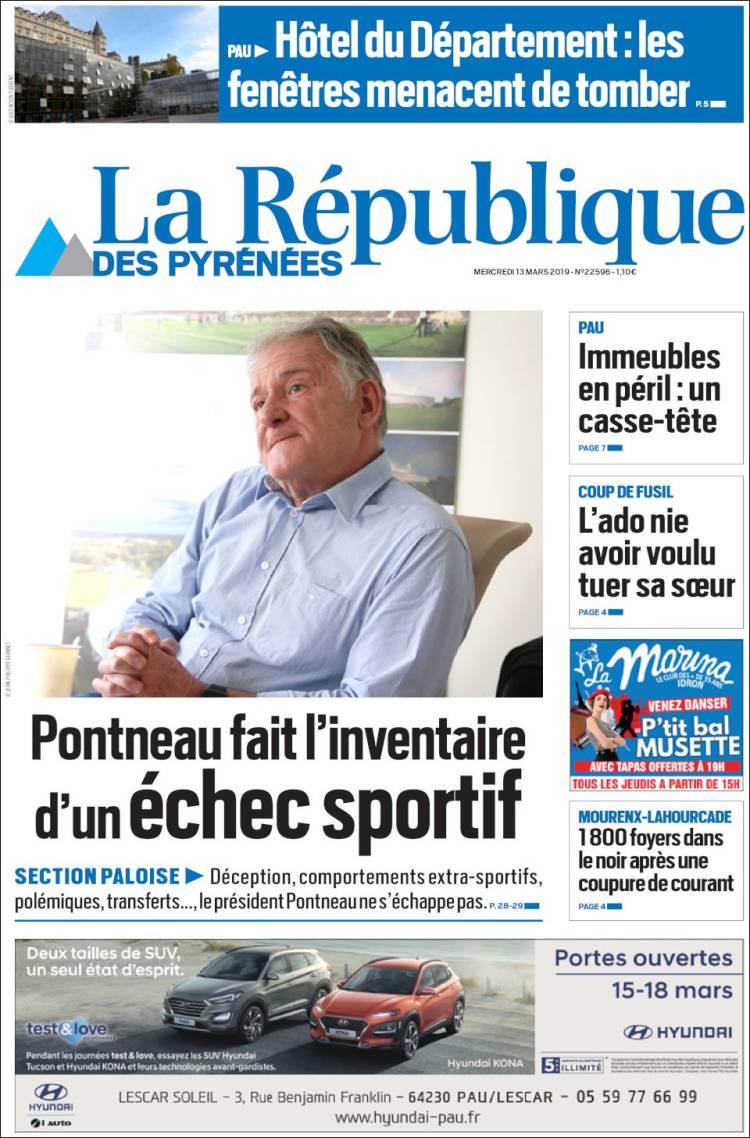 Portada de La République des Pyrénées (Francia)