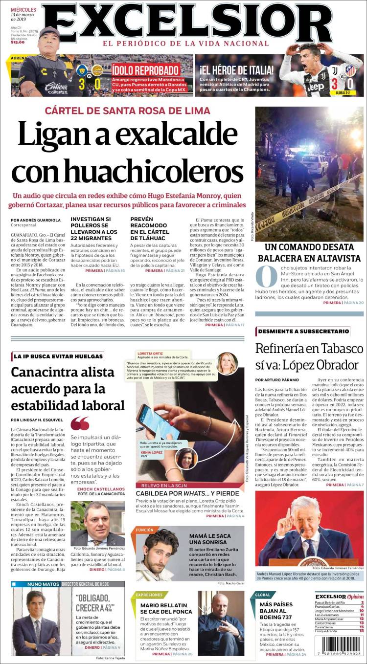 Portada de Excelsior (Mexico)