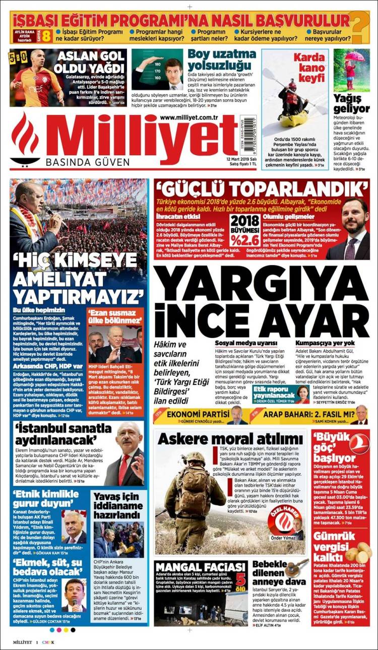 Portada de Milliyet (Turqu&iacute;a)