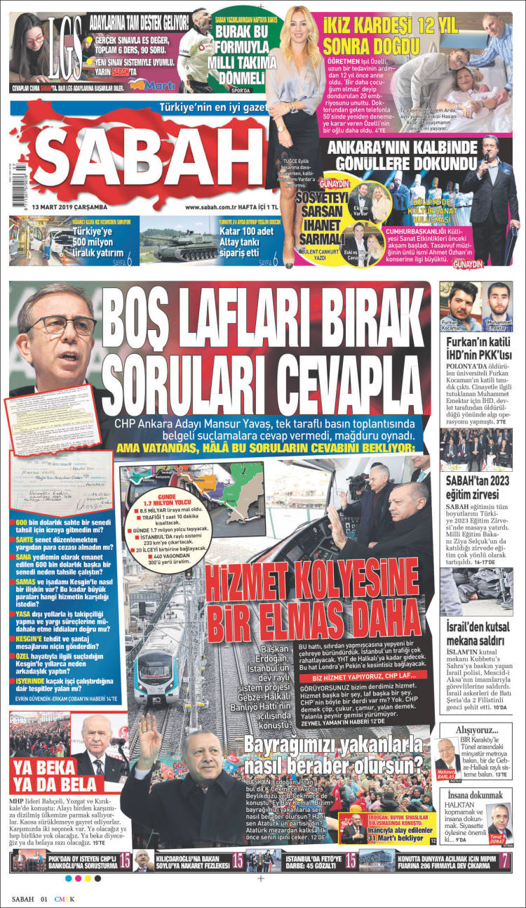 Portada de Sabah (Turqu&iacute;a)