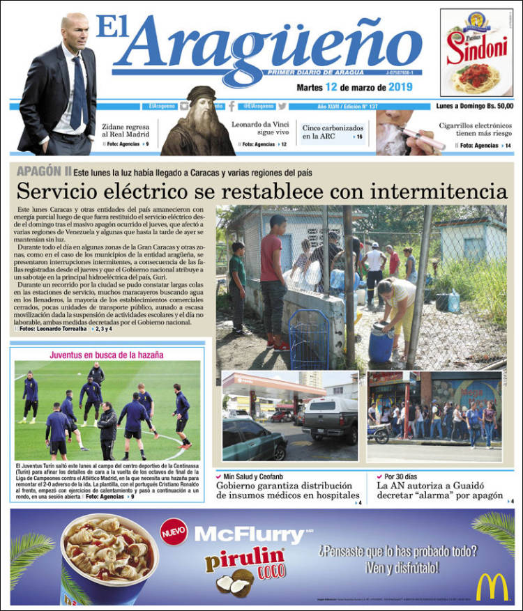 Portada de El Aragüeño (Venezuela)