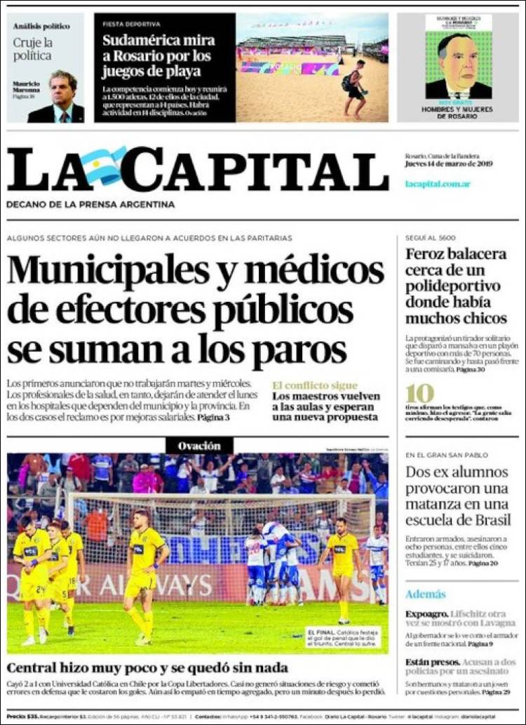 Portada de La Capital - Rosario (Argentina)