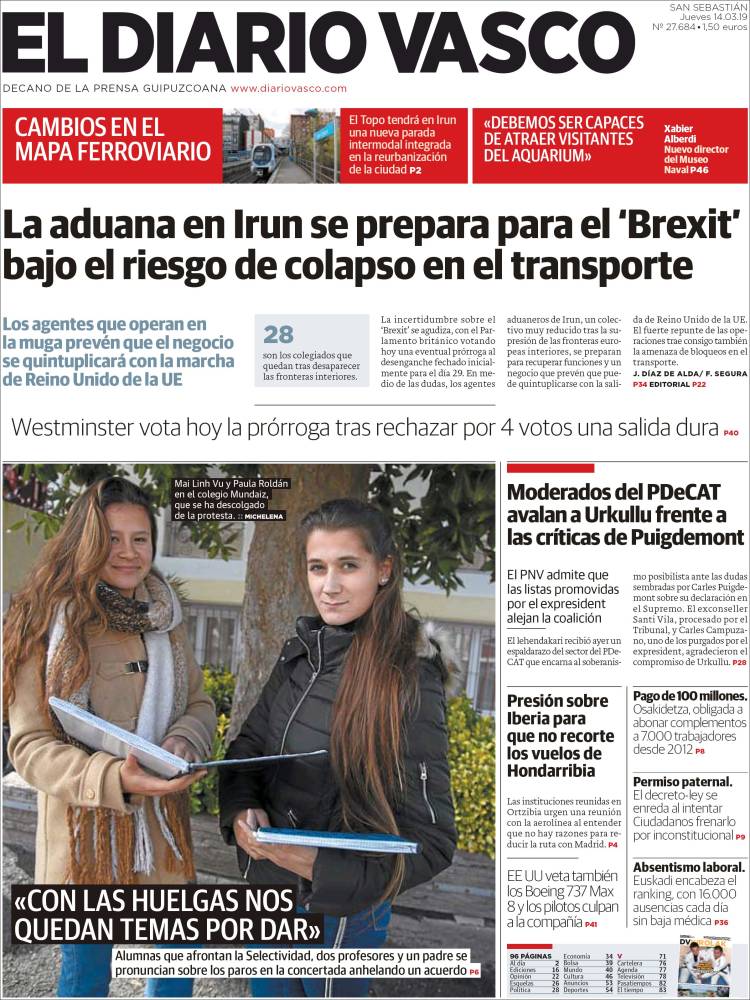 Portada de Diario Vasco (España)