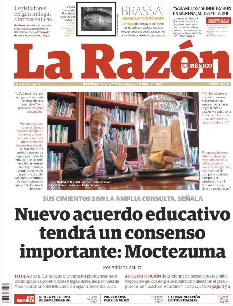 Portada de La Razón (Mexico)