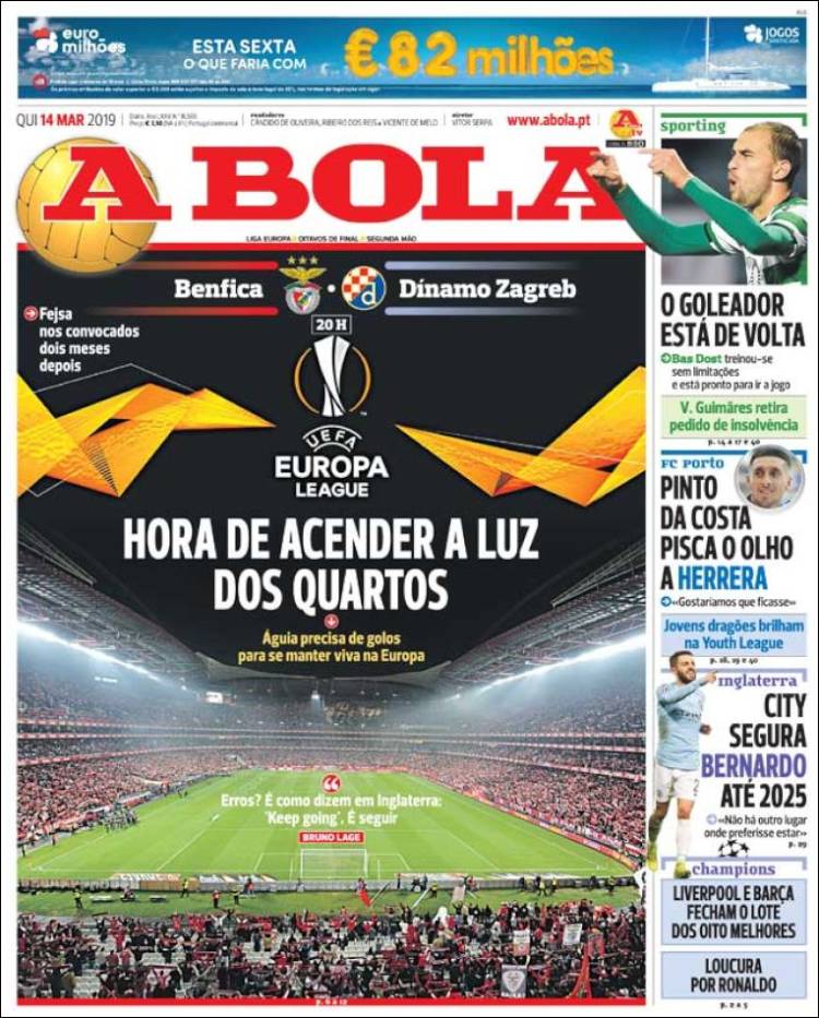 Portada de A Bola (Portugal)