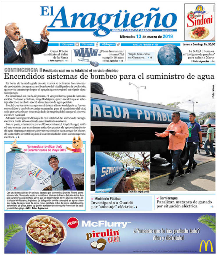 Portada de El Aragüeño (Venezuela)