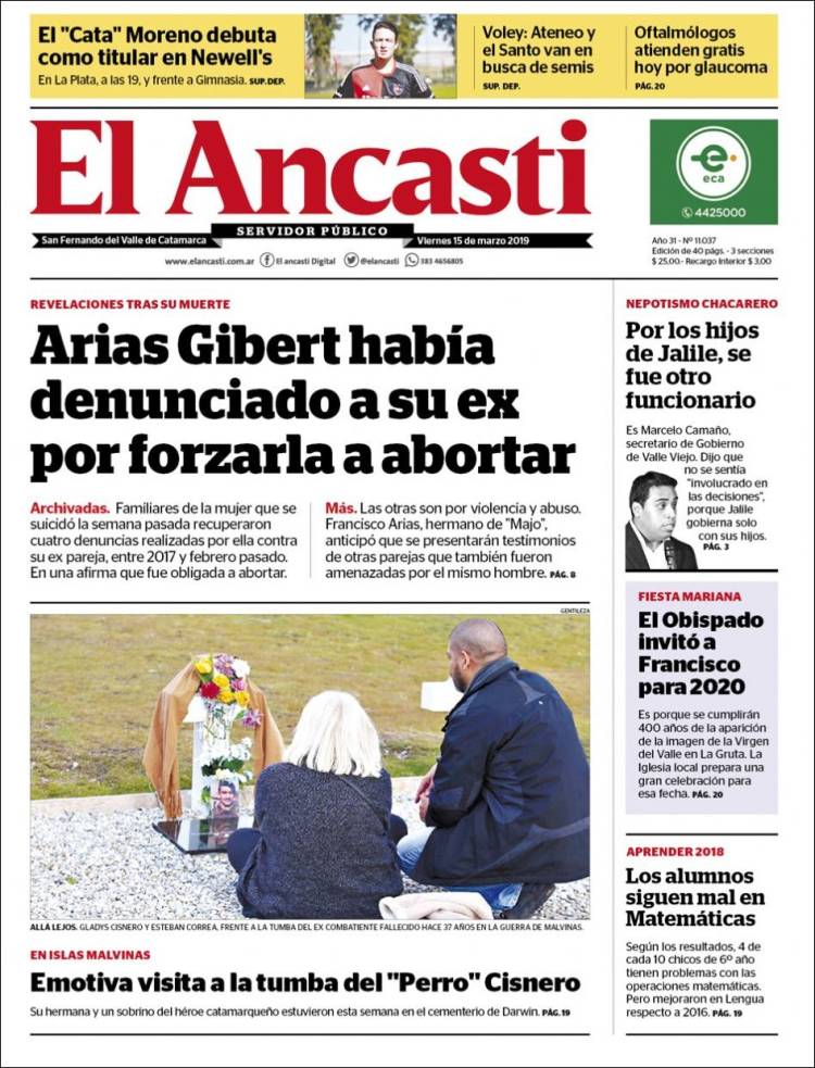 Portada de El Ancasti (Argentina)