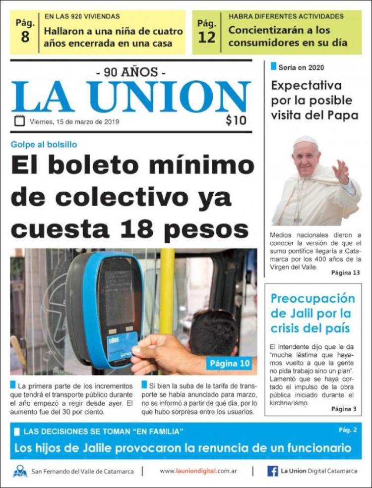 Portada de La Unión (Argentina)