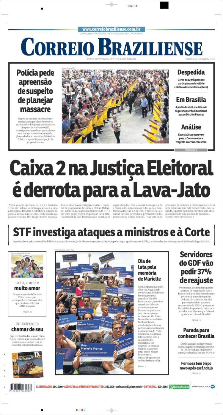 Portada de Correio Braziliense (Brasil)