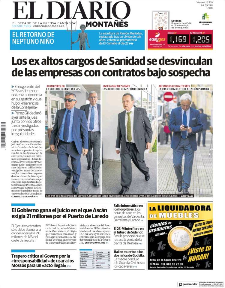 Portada de El Diario Montañés (Espa&ntilde;a)