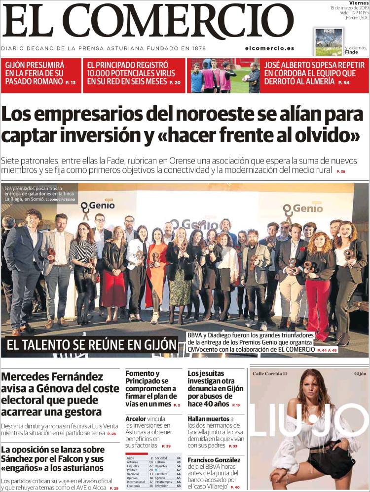 Portada de El Comercio - Gijón (Espa&ntilde;a)