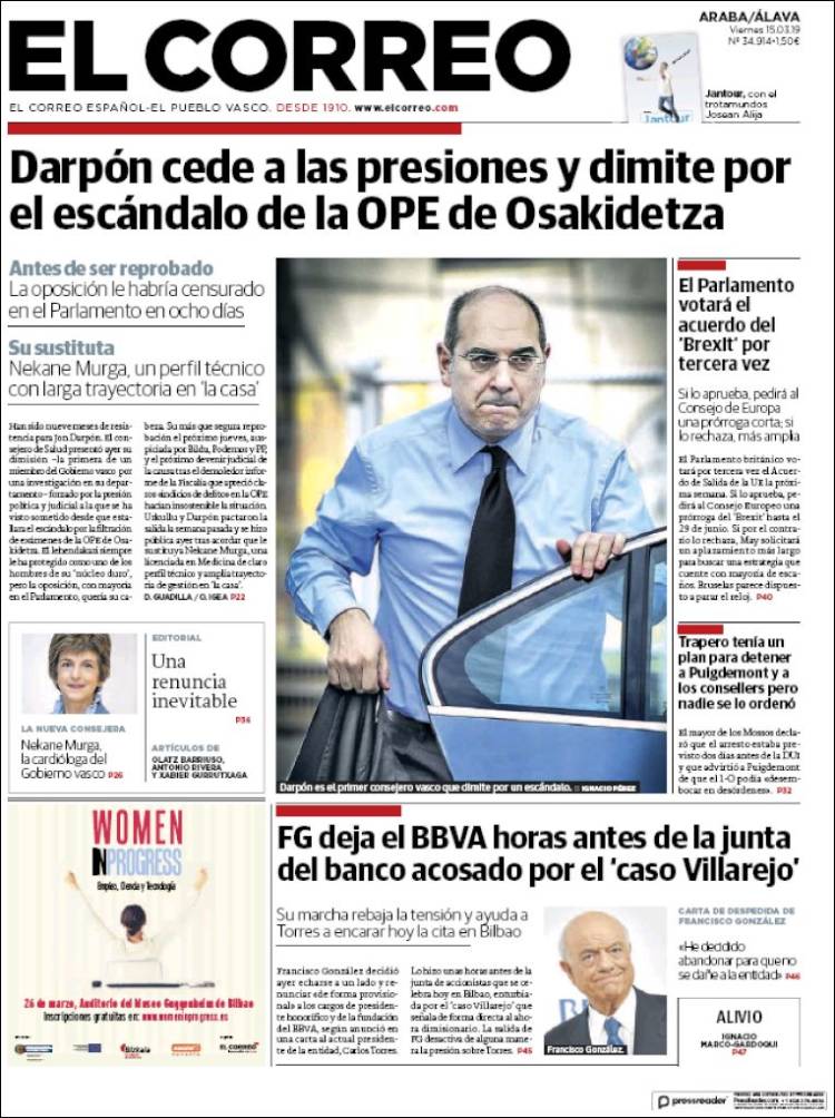 Portada de El Correo - Álava (Espa&ntilde;a)