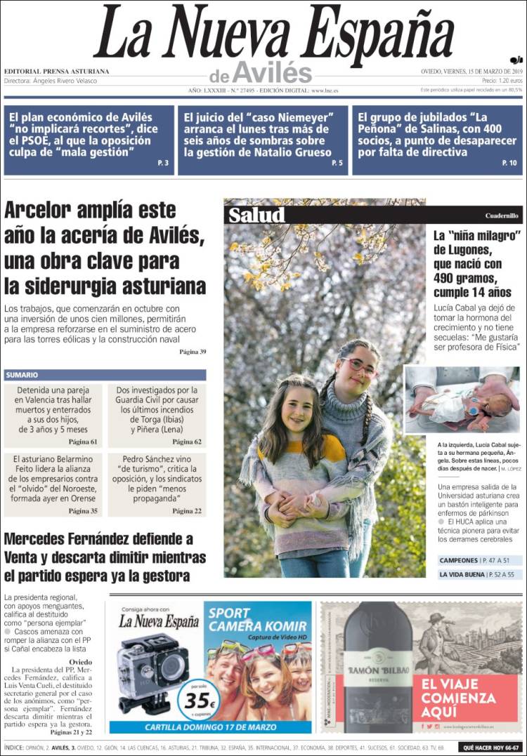 Portada de La Nueva España - Avilés (Espa&ntilde;a)