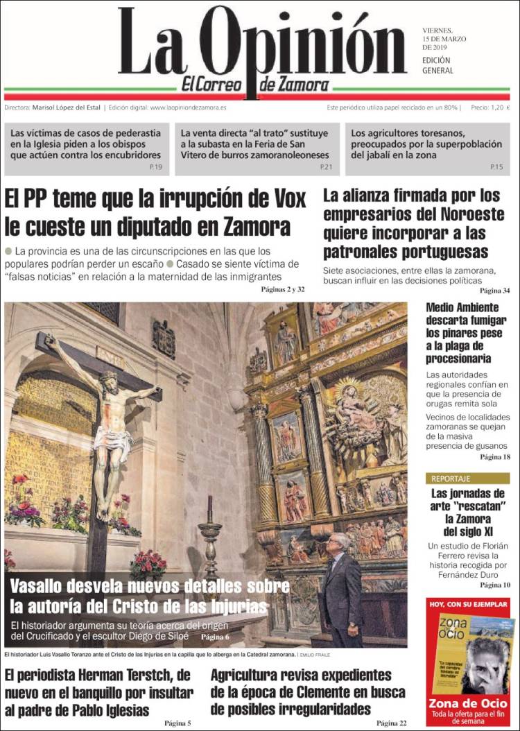 Portada de La Opinión - El Correo de Zamora (Espa&ntilde;a)