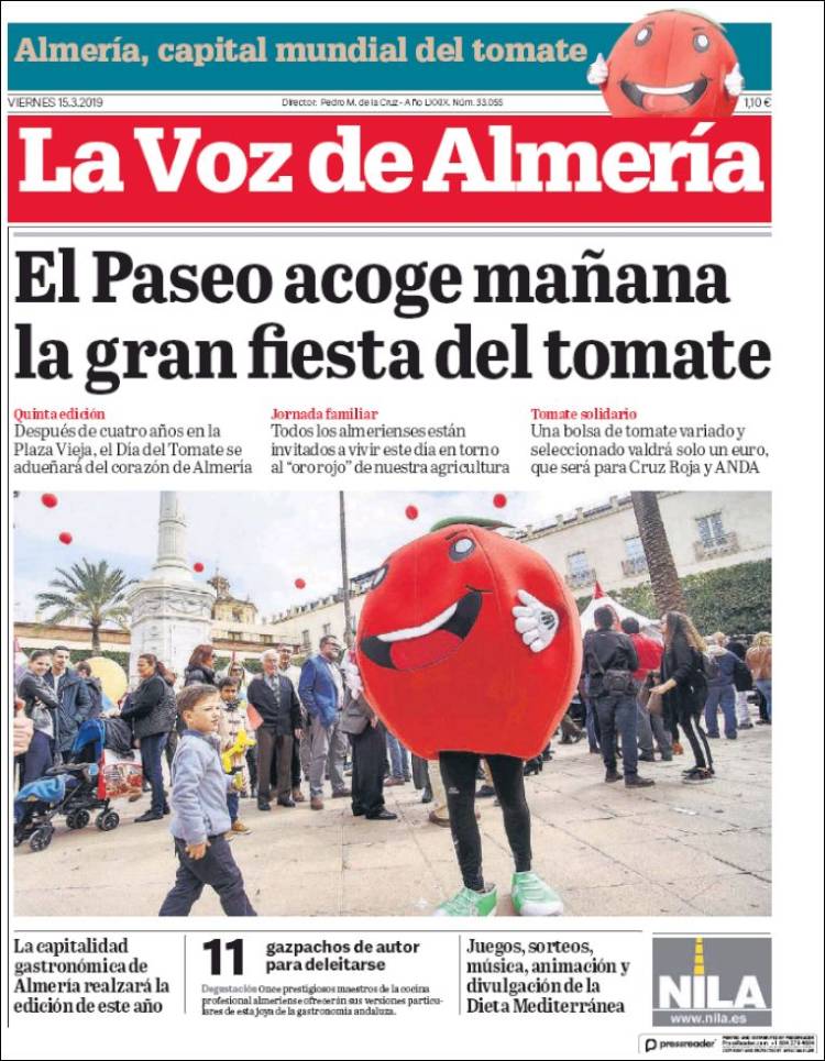 Portada de La Voz de Almería (Espa&ntilde;a)