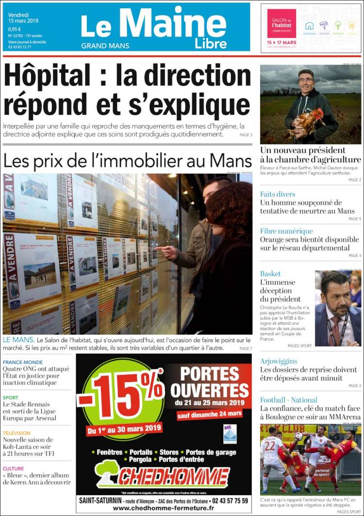 Portada de Le Maine Libre (Francia)