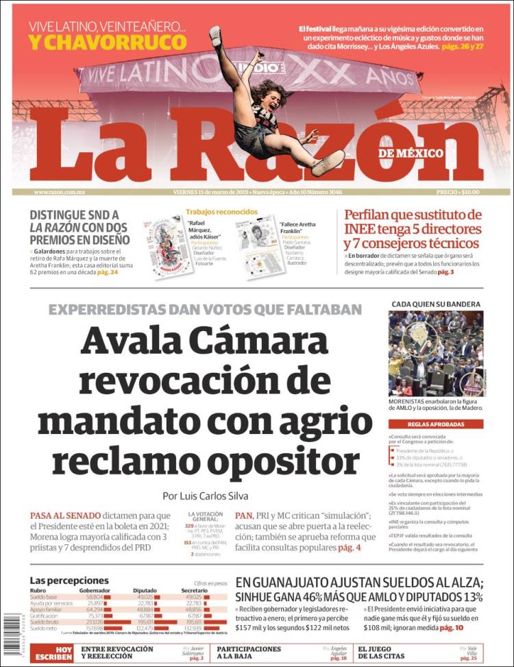 Portada de La Razón (M&eacute;xico)