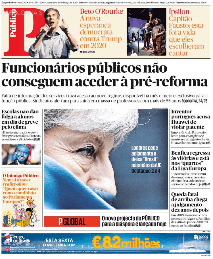 Portada de Público (Portugal)