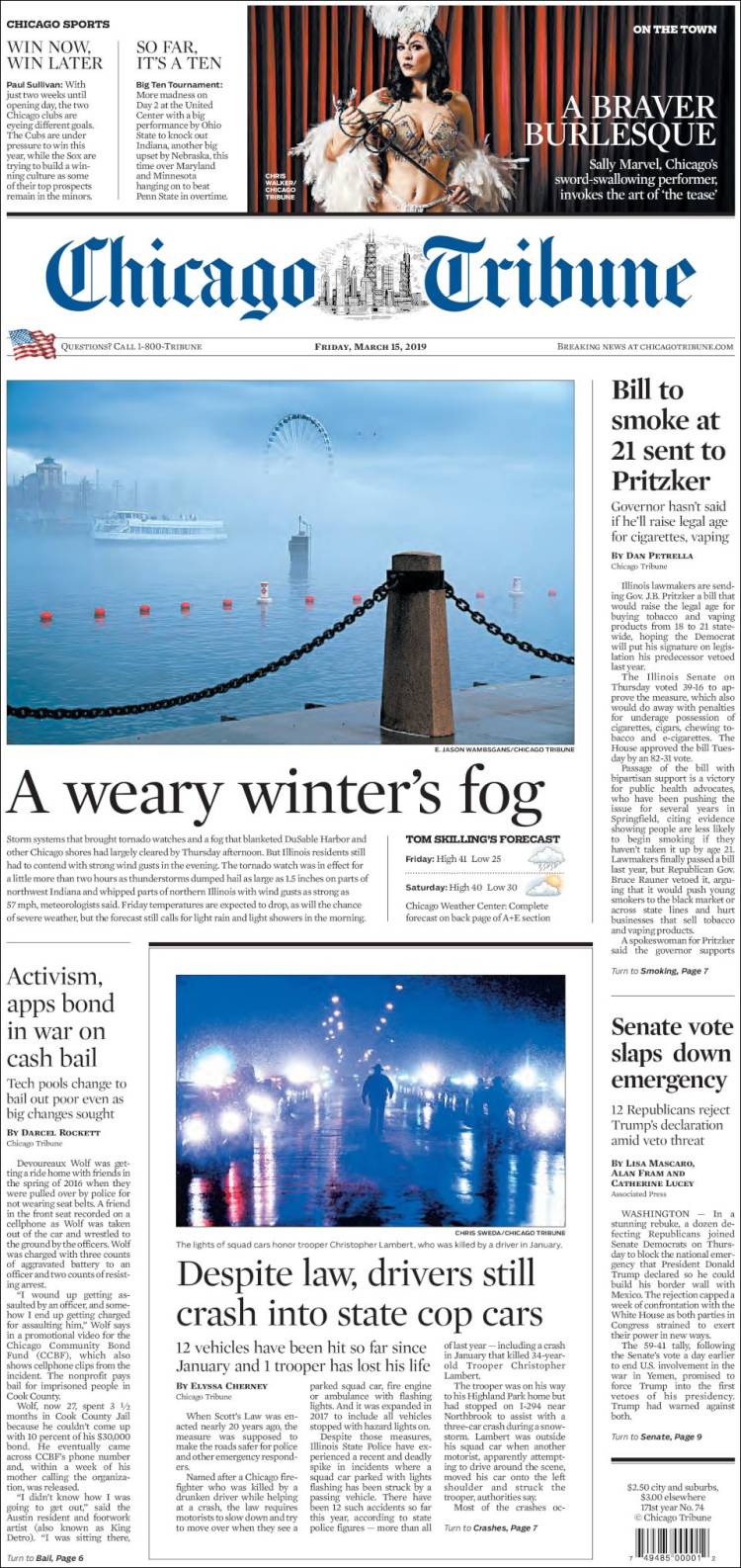 Portada de Chicago Tribune (USA)