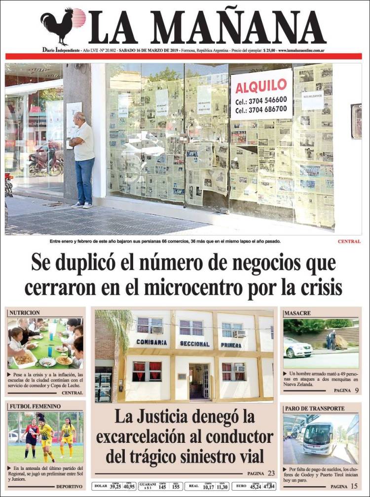 Portada de Diario La Mañana (Argentina)